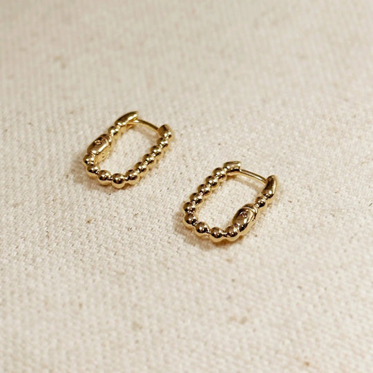 Beaded Rectangle Clicker Earrings - Beloved Boutique