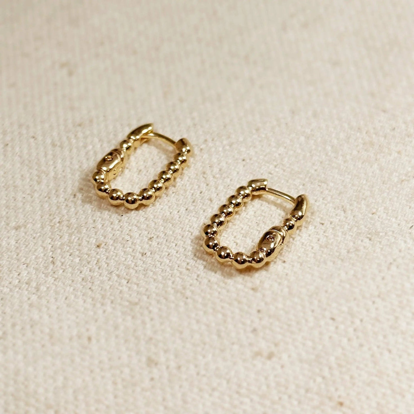 Beaded Rectangle Clicker Earrings - Beloved Boutique