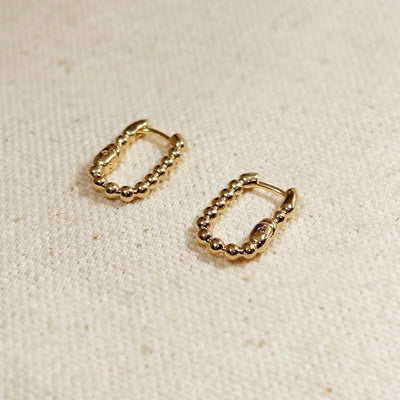 Beaded Rectangle Clicker Earrings - Beloved Boutique