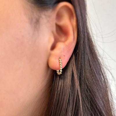 Beaded Rectangle Clicker Earrings - Beloved Boutique