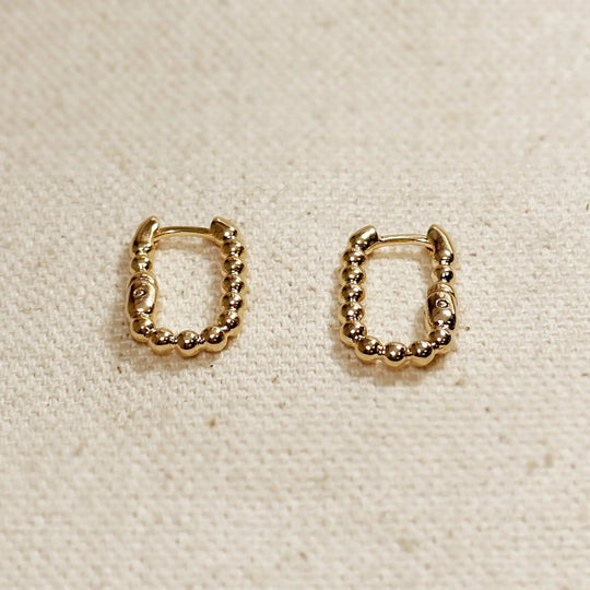 Beaded Rectangle Clicker Earrings - Beloved Boutique