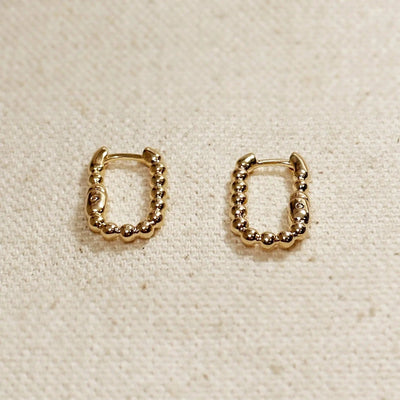 Beaded Rectangle Clicker Earrings - Beloved Boutique