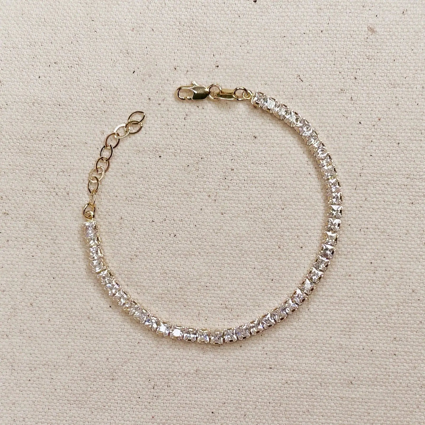 18k Gold Filled 3mm CZ Tennis Bracelet GoldFi