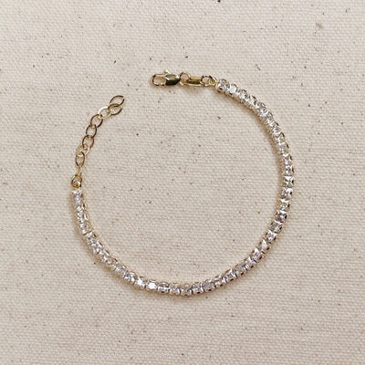 18k Gold Filled 3mm CZ Tennis Bracelet GoldFi