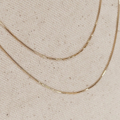 18k Gold Filled Box Chain Very Thin 0.5mm Jewelry Components GoldFi