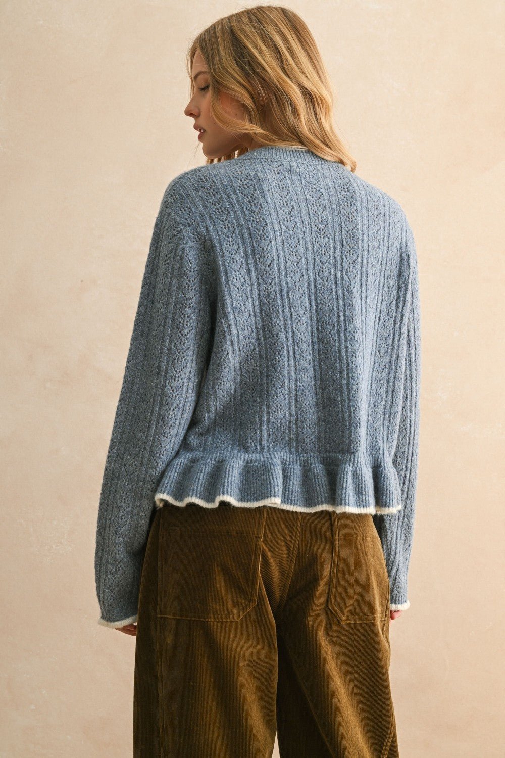 Birdie Ruffle Cardigan - Beloved Boutique