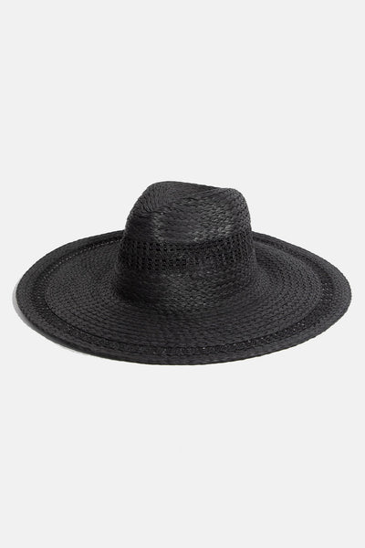 Boho Flat Brim Straw Hat - Beloved Boutique