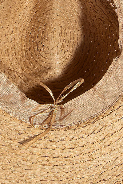 Boho Flat Brim Straw Hat - Beloved Boutique