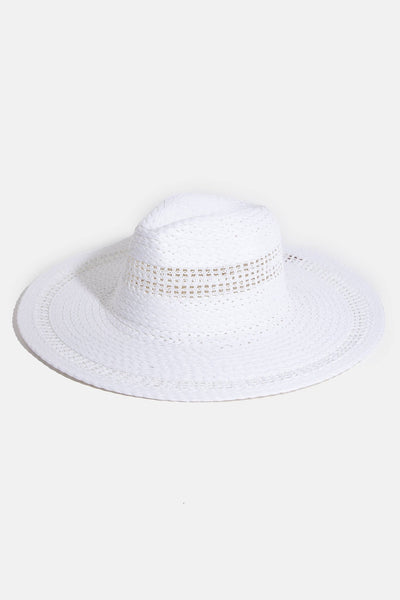 Boho Flat Brim Straw Hat - Beloved Boutique
