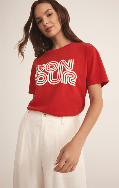 Bonjour Boyfriend Tee - Beloved Boutique