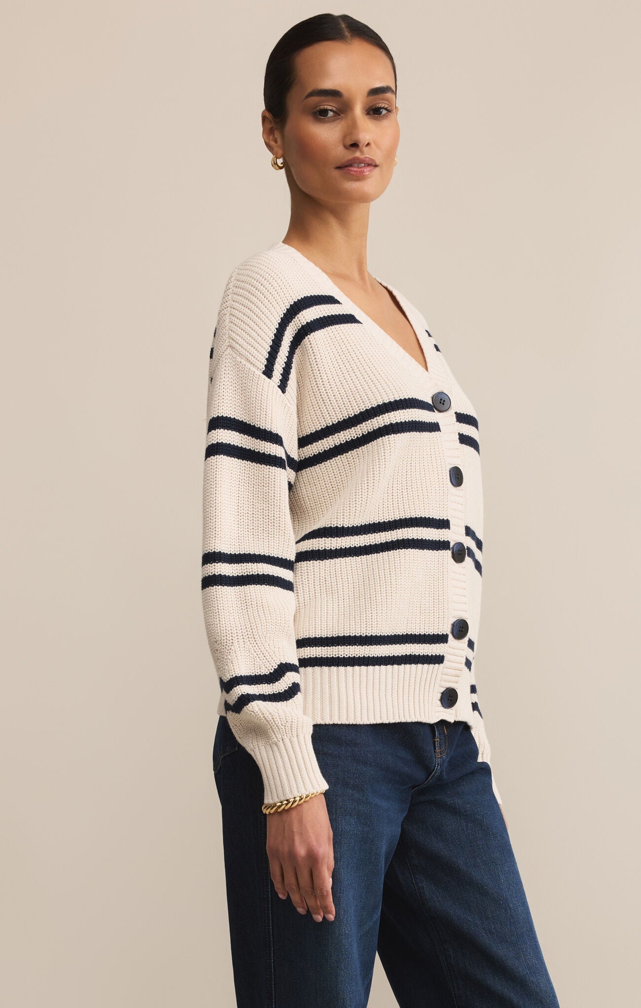 Boyfriend Striped Cardigan - Beloved Boutique