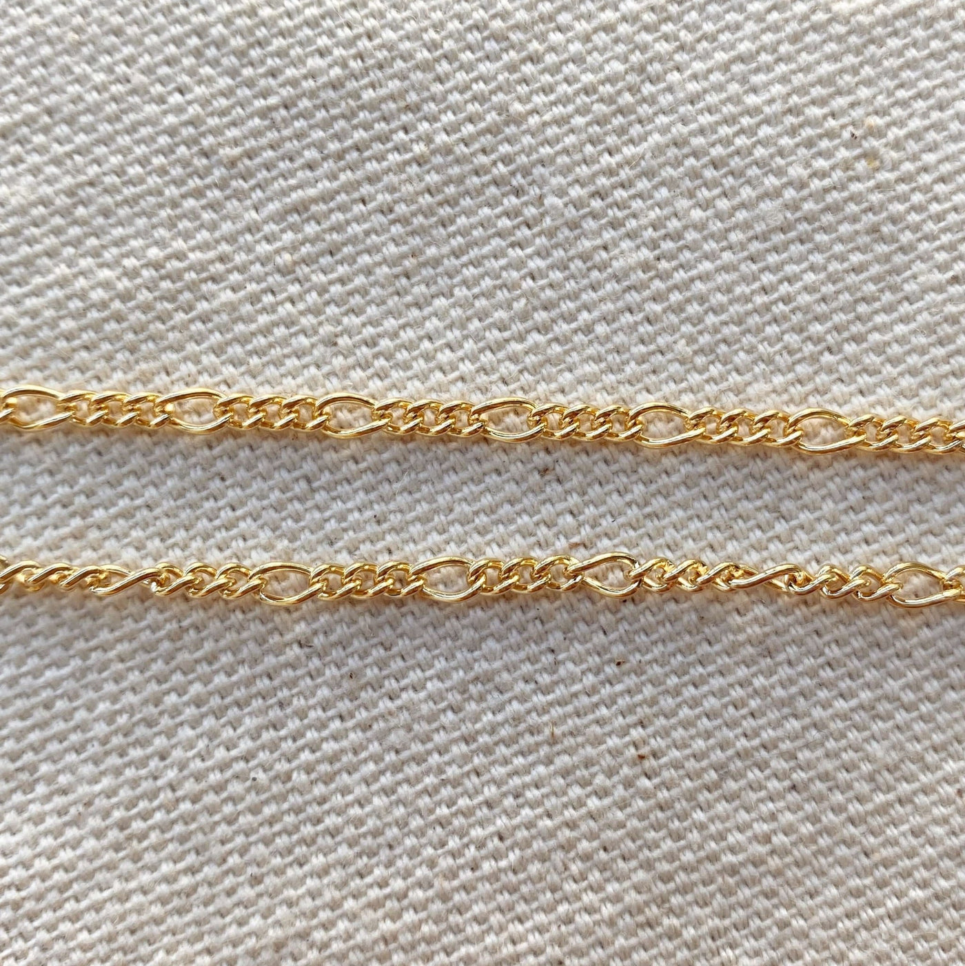 Bracelet 18k Gold Filled 2mm Rounded 3x1 Figaro Chain - Beloved Boutique