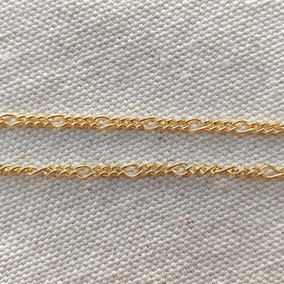 Bracelet 18k Gold Filled 2mm Rounded 3x1 Figaro Chain - Beloved Boutique