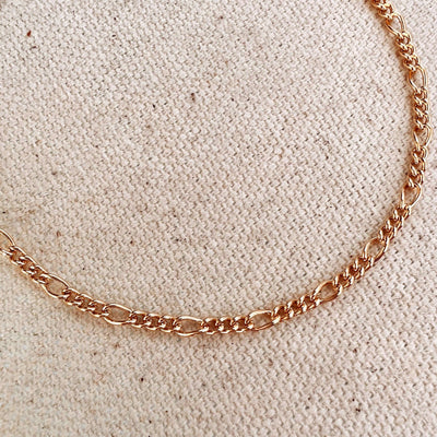 Bracelet 18k Gold Filled 2mm Rounded 3x1 Figaro Chain - Beloved Boutique