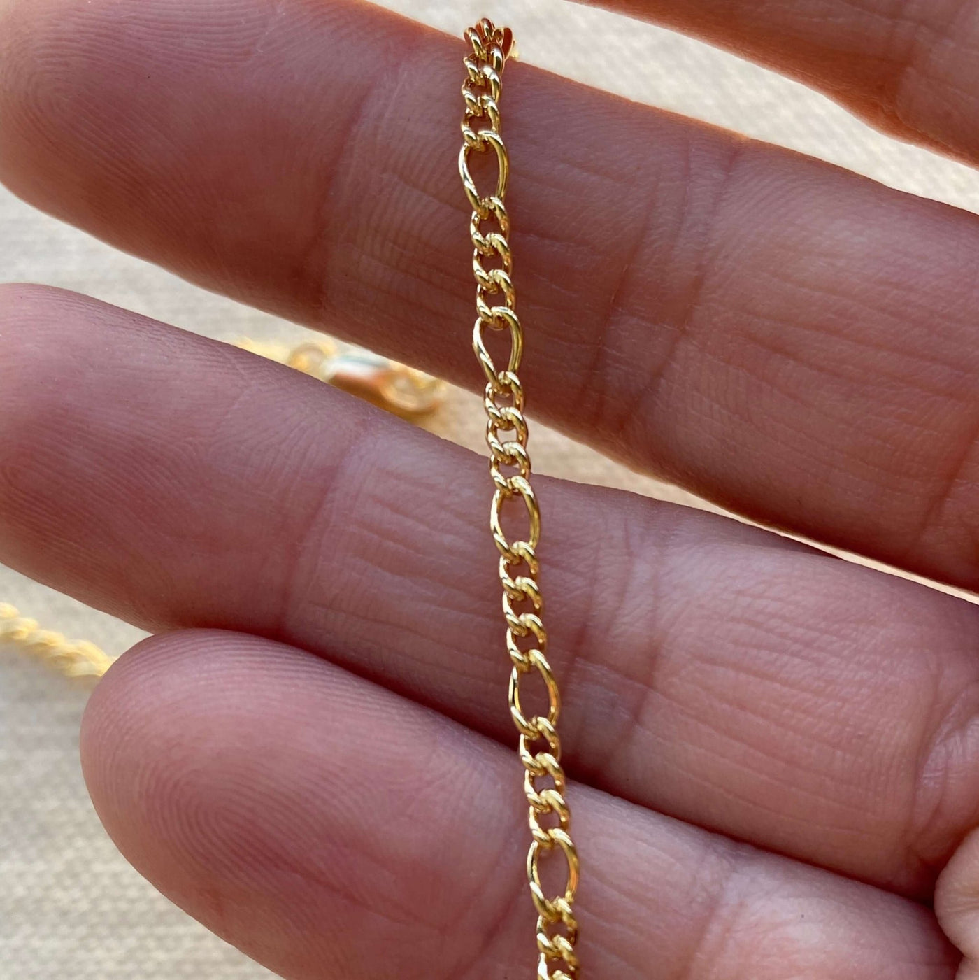 Bracelet 18k Gold Filled 2mm Rounded 3x1 Figaro Chain - Beloved Boutique