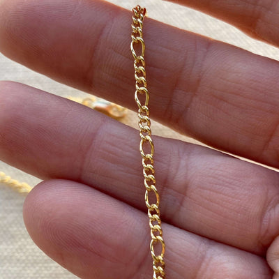 Bracelet 18k Gold Filled 2mm Rounded 3x1 Figaro Chain - Beloved Boutique