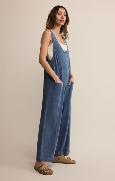 Brasilia Jersey Denim Jumpsuit - Beloved Boutique