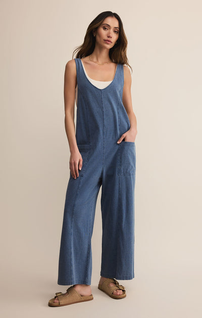 Brasilia Jersey Denim Jumpsuit - Beloved Boutique