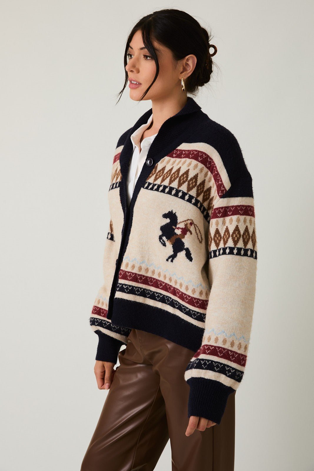Bronco Graphic Cardigan - Beloved Boutique