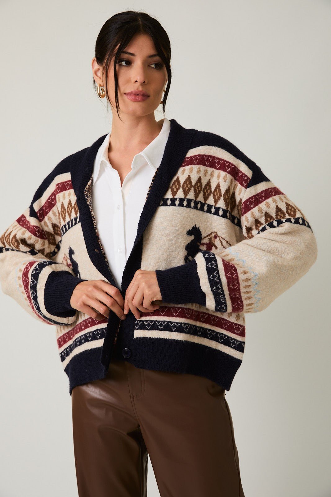 Bronco Graphic Cardigan - Beloved Boutique