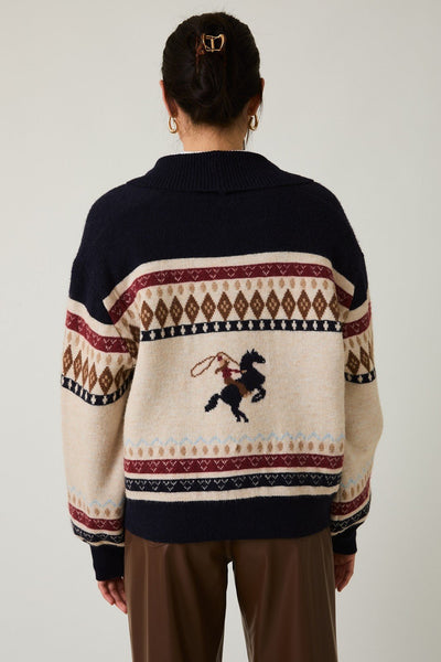 Bronco Graphic Cardigan - Beloved Boutique