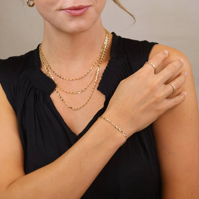 18k Gold Filled 3mm Fancy Chain Bracelet GoldFi