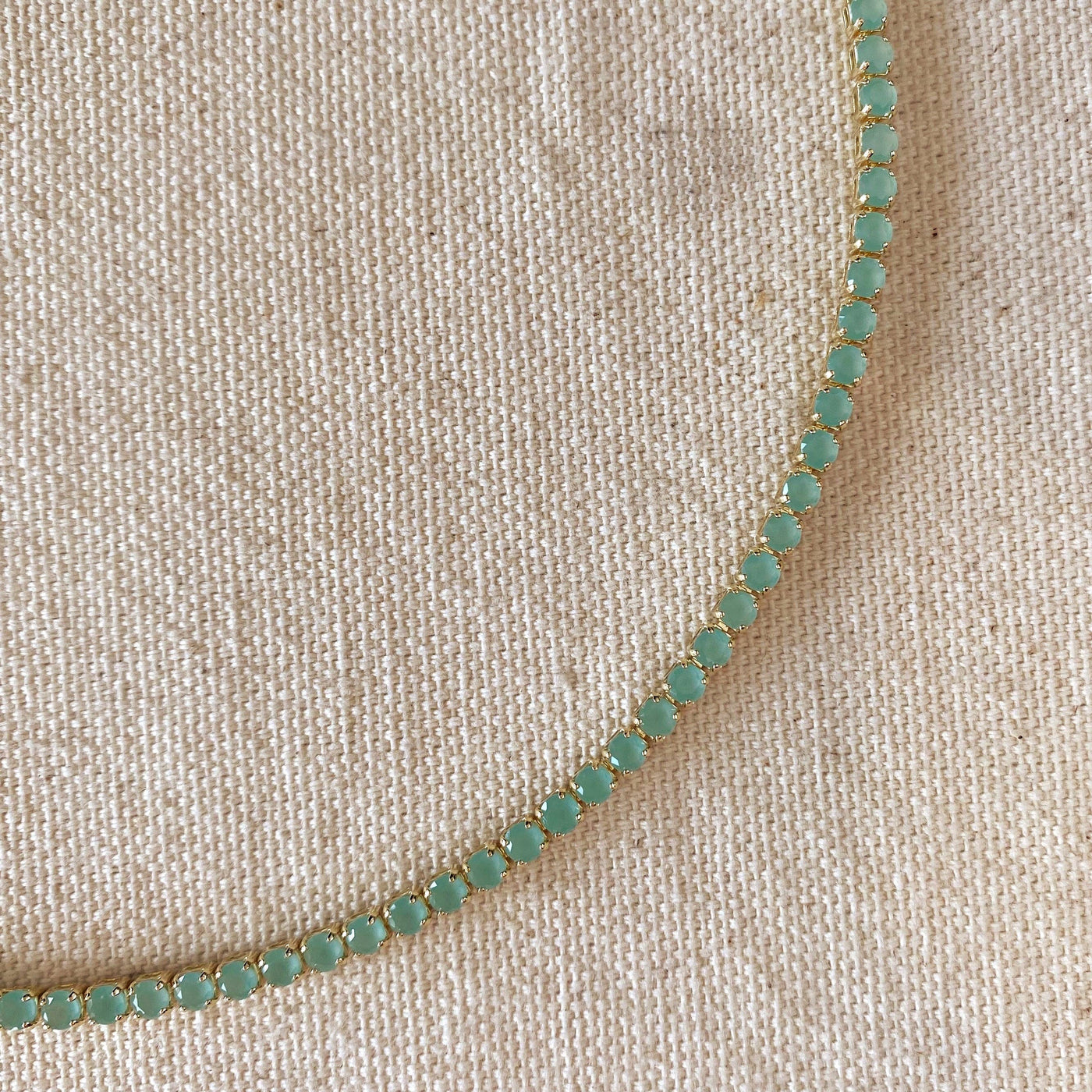18k Gold Filled 3mm Mint Cubic Zirconia Necklace GoldFi