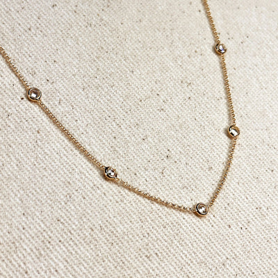 18k Gold Filled Bezel CZ Necklace GoldFi