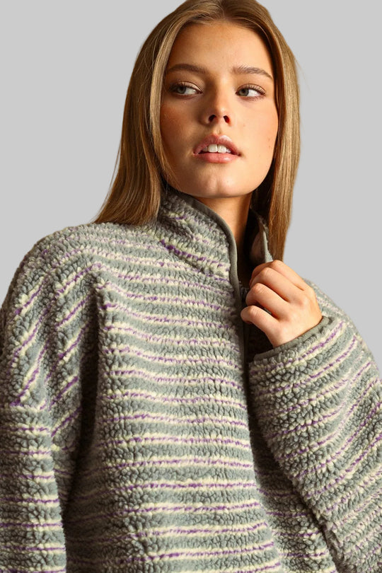 Bryn Striped Fleece Jacket