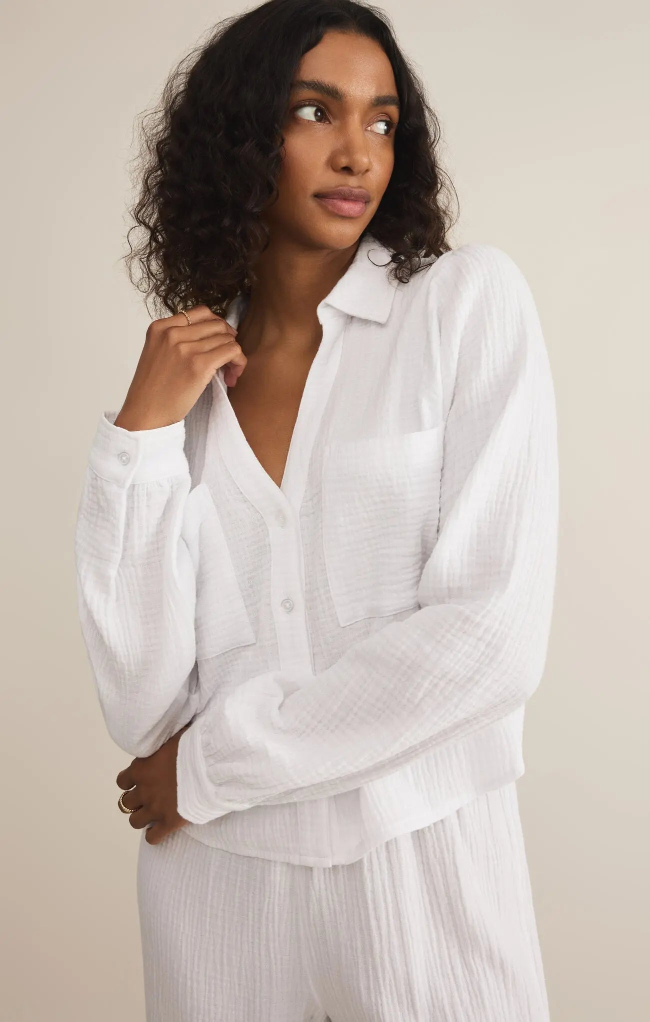 Campo Button Up Gauze Top - Beloved Boutique