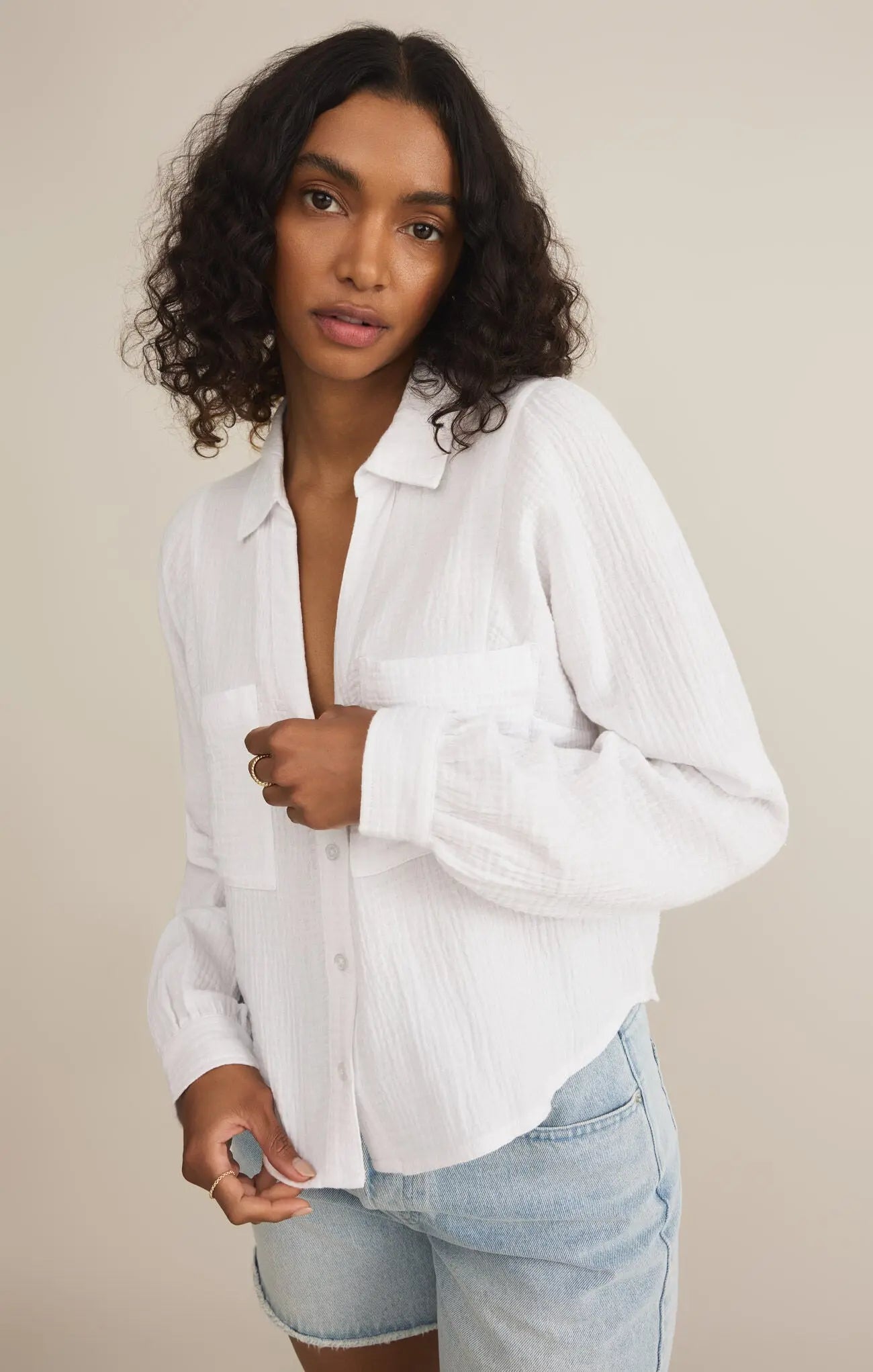 Campo Button Up Gauze Top - Beloved Boutique