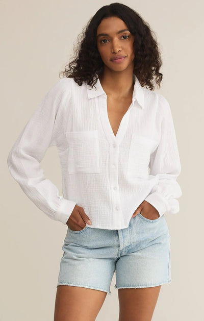Campo Button Up Gauze Top - Beloved Boutique