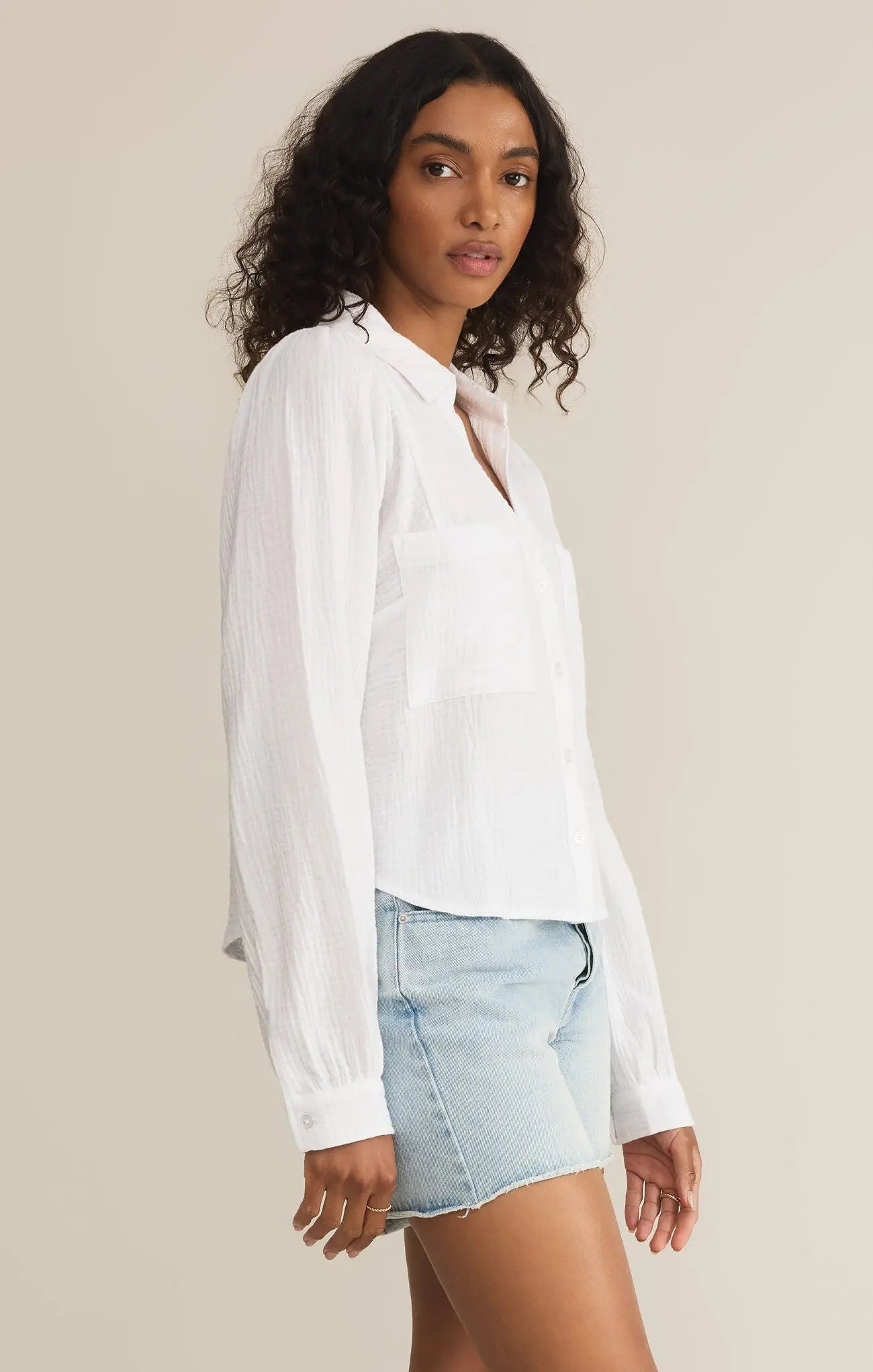 Campo Button Up Gauze Top - Beloved Boutique