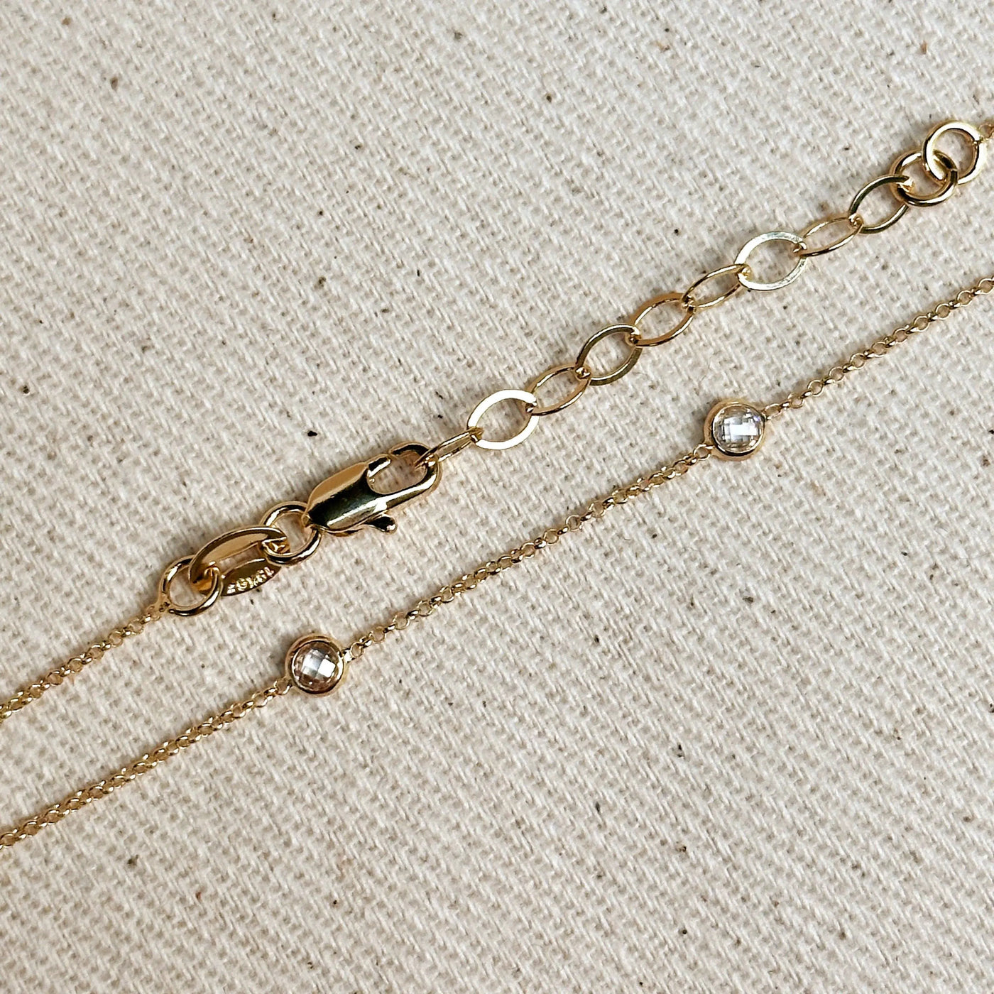 18k Gold Filled Bezel CZ Necklace GoldFi