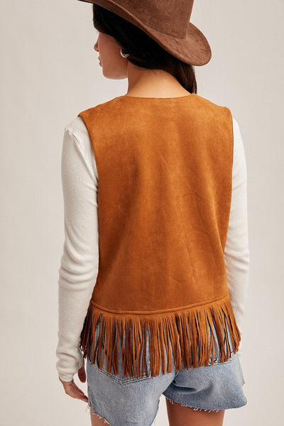 Clare Fringe Suede Vest - Beloved Boutique