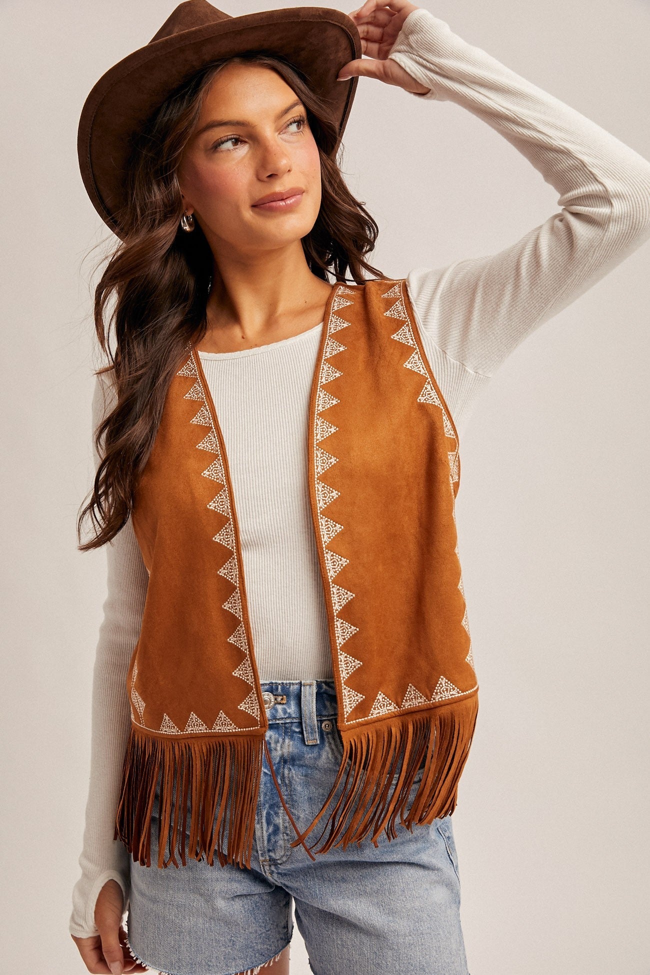 Clare Fringe Suede Vest - Beloved Boutique