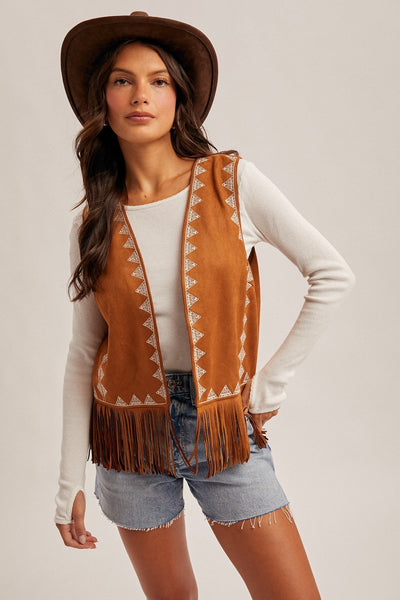 Clare Fringe Suede Vest - Beloved Boutique