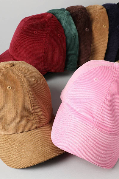 Corduroy Baseball Hat - Beloved Boutique