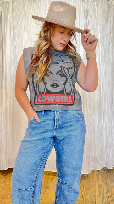Cowgirl Muscle Crop Top - Beloved Boutique