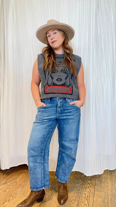 Cowgirl Muscle Crop Top - Beloved Boutique
