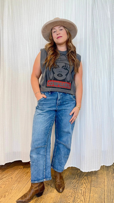 Cowgirl Muscle Crop Top - Beloved Boutique