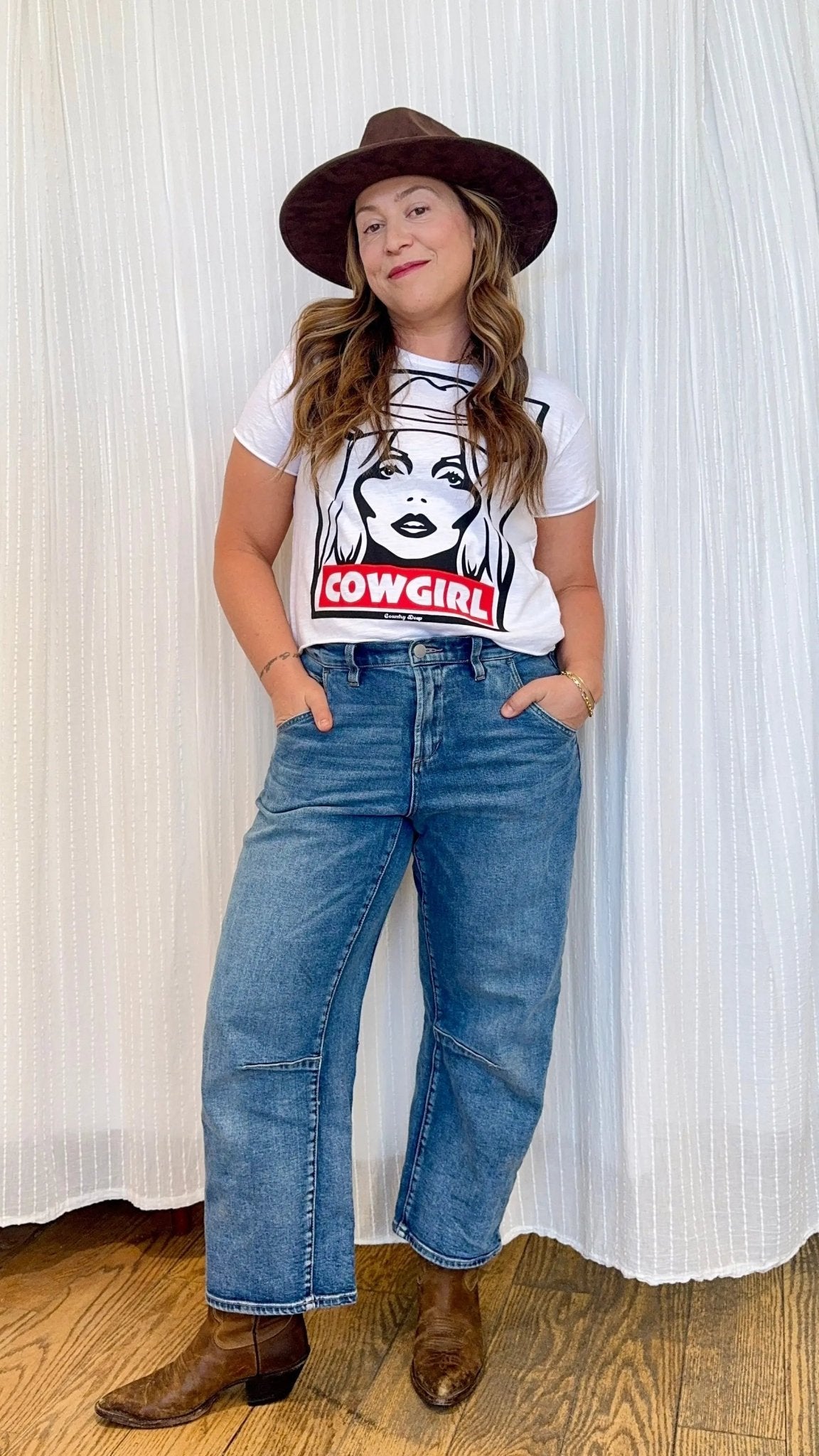 Cowgirl Obey Cropped Tee - Beloved Boutique