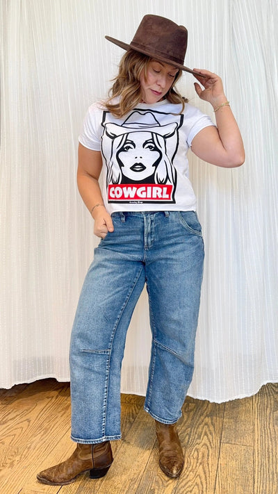 Cowgirl Obey Cropped Tee - Beloved Boutique