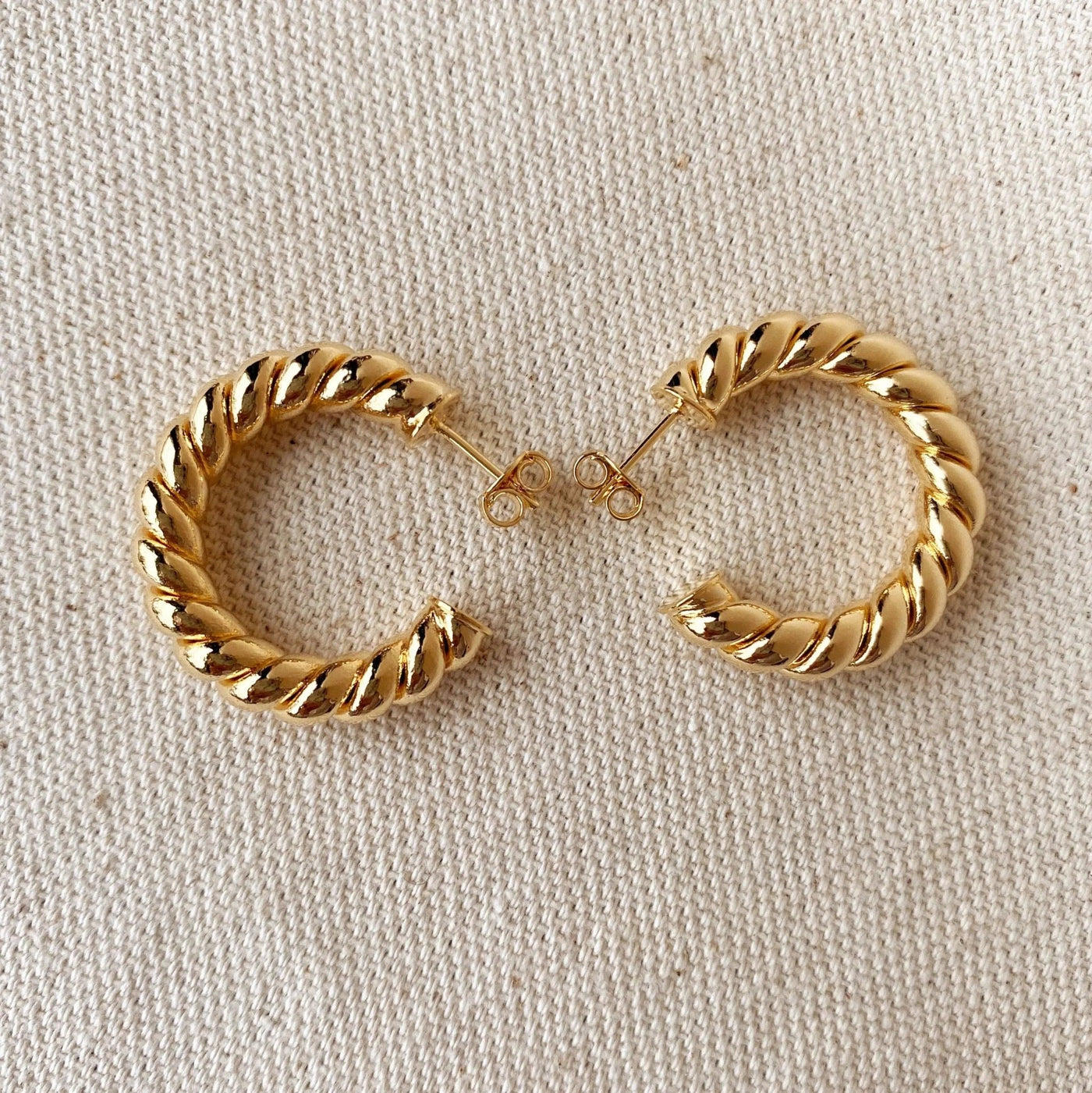 Croissant Twisted C Hoop Earrings - Beloved Boutique