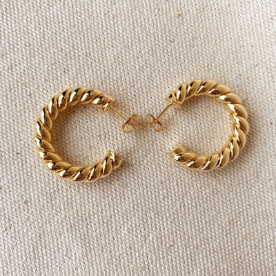 Croissant Twisted C Hoop Earrings - Beloved Boutique