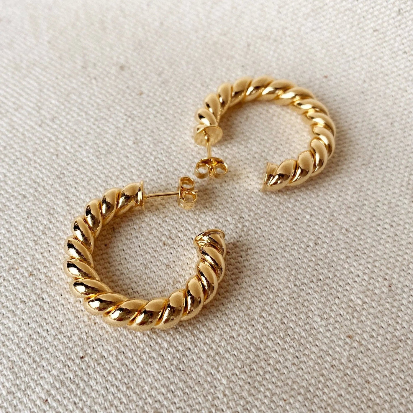 Croissant Twisted C Hoop Earrings - Beloved Boutique