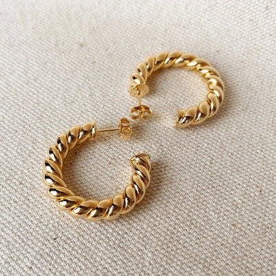 Croissant Twisted C Hoop Earrings - Beloved Boutique