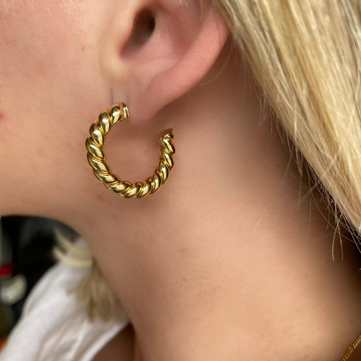Croissant Twisted C Hoop Earrings - Beloved Boutique