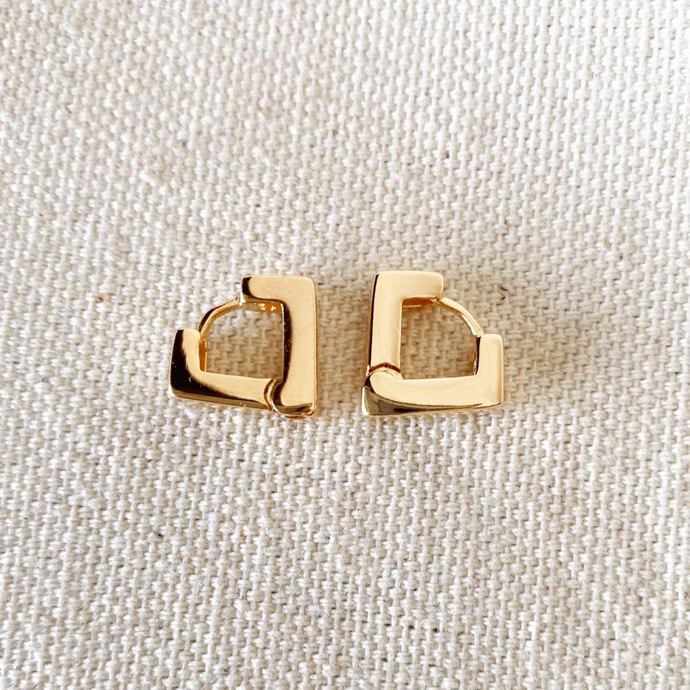 18k Gold Filled Diamond Shaped Clicker Earrings GoldFi