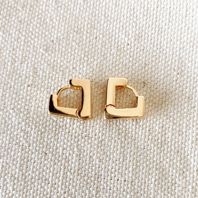 18k Gold Filled Diamond Shaped Clicker Earrings GoldFi